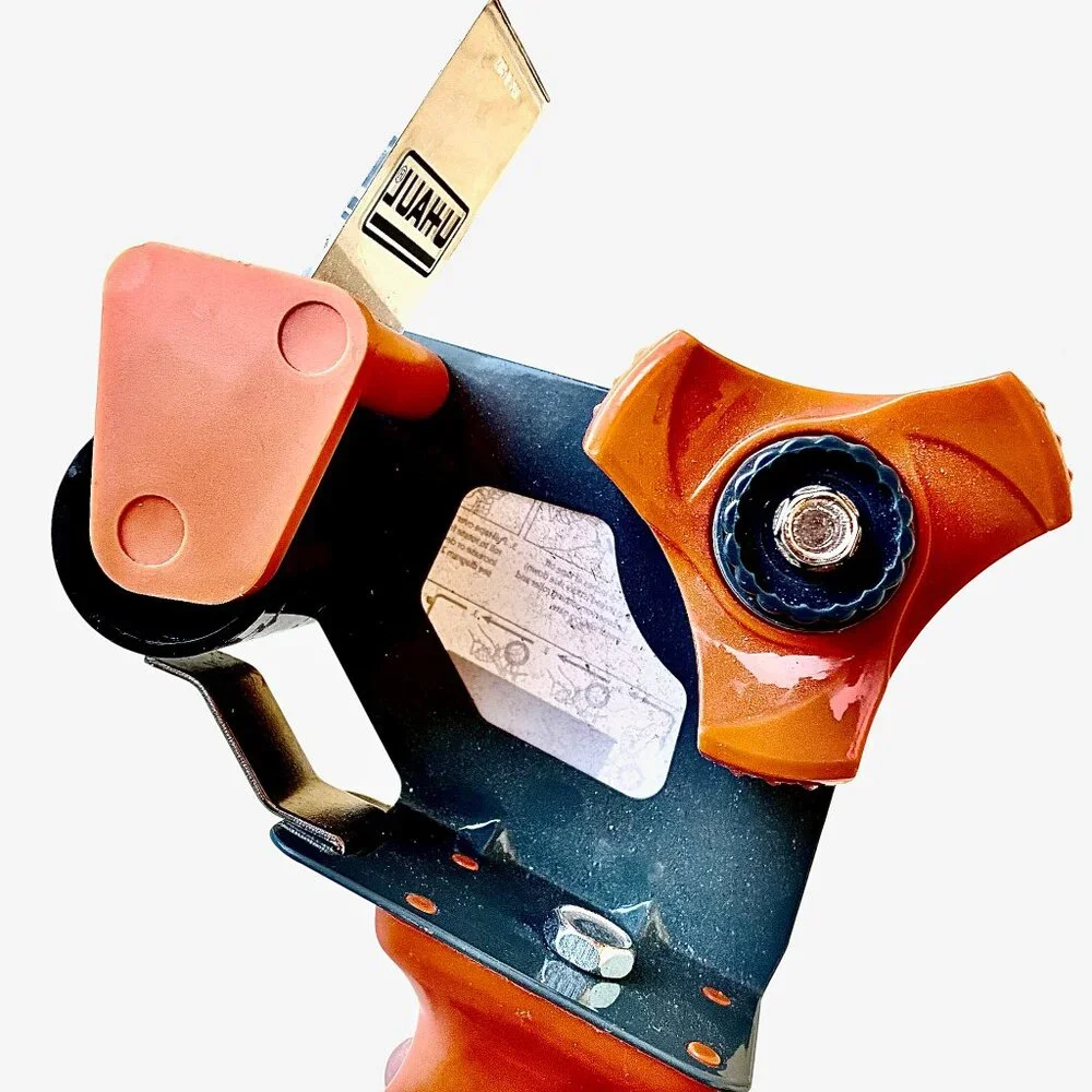 U-Haul Tape Gun Dispenser for Shipping Packing Storage Orange Plastic + Metal